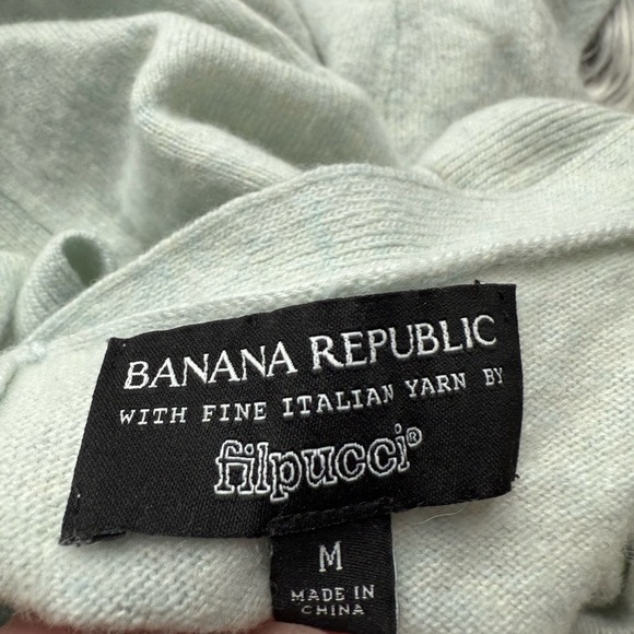 Banana Republic Mint Fine Italian Yarn Wool Cashmere Sweater w/ Back Tie Bows - Picture 3 of 7